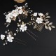 4Pcs Wedding Golden Leaf Pearl Hairpin Set