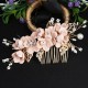 4Pcs Wedding Golden Leaf Pearl Hairpin Set