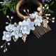 4Pcs Wedding Golden Leaf Pearl Hairpin Set