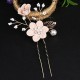 4Pcs Wedding Golden Leaf Pearl Hairpin Set
