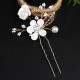 4Pcs Wedding Golden Leaf Pearl Hairpin Set