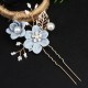 4Pcs Wedding Golden Leaf Pearl Hairpin Set