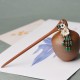 Red Sandalwood Green Agate Protection Hairpin