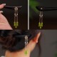 Peridot Ebony Wood Love Tassels Hairpin
