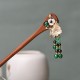 Red Sandalwood Green Agate Protection Hairpin