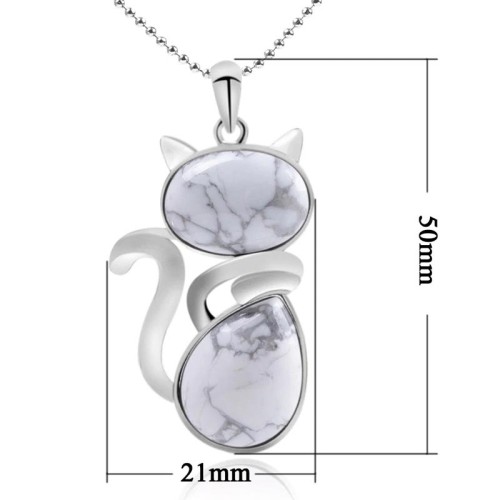 "Save A Cat" Cute Cat Protection Crystal Necklace