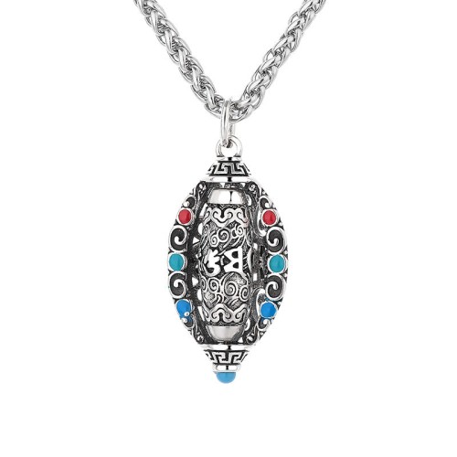 Tibetan Om Mani Padme Hum Rotatable Necklace Tibetan Om Mani Padme Hum Rotatable Necklace