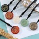 Swastika Lotus Crystal Obsidian Purification Necklace Pendant