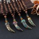 Tibetan Wenge Wood Om Mani Padme Hum Protection Necklace