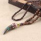 Tibetan Wenge Wood Om Mani Padme Hum Protection Necklace