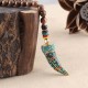 Tibetan Wenge Wood Om Mani Padme Hum Protection Necklace