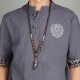Tibetan Wenge Wood Om Mani Padme Hum Protection Necklace
