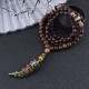 Tibetan Wenge Wood Om Mani Padme Hum Protection Necklace