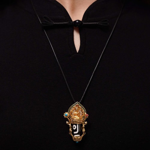 Tibetan Dzi Manjusri Bodhisattva Compassion Necklace Tibetan Dzi Manjusri Bodhisattva Compassion Necklace