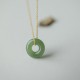 925 Silver Plated Gold Hetian Jade Peace Necklace 925 Silver Plated Gold Hetian Jade Peace Necklace