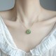 925 Silver Plated Gold Hetian Jade Peace Necklace 925 Silver Plated Gold Hetian Jade Peace Necklace