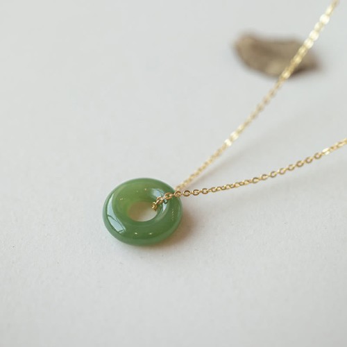 925 Silver Plated Gold Hetian Jade Peace Necklace 925 Silver Plated Gold Hetian Jade Peace Necklace