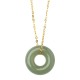 925 Silver Plated Gold Hetian Jade Peace Necklace 925 Silver Plated Gold Hetian Jade Peace Necklace