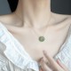 925 Silver Plated Gold Hetian Jade Peace Necklace 925 Silver Plated Gold Hetian Jade Peace Necklace