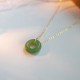 925 Silver Plated Gold Hetian Jade Peace Necklace 925 Silver Plated Gold Hetian Jade Peace Necklace