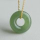 925 Silver Plated Gold Hetian Jade Peace Necklace 925 Silver Plated Gold Hetian Jade Peace Necklace