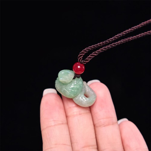 Zodiac Snake Natural Jade Luck Necklace Pendant Zodiac Snake Natural Jade Luck Necklace Pendant