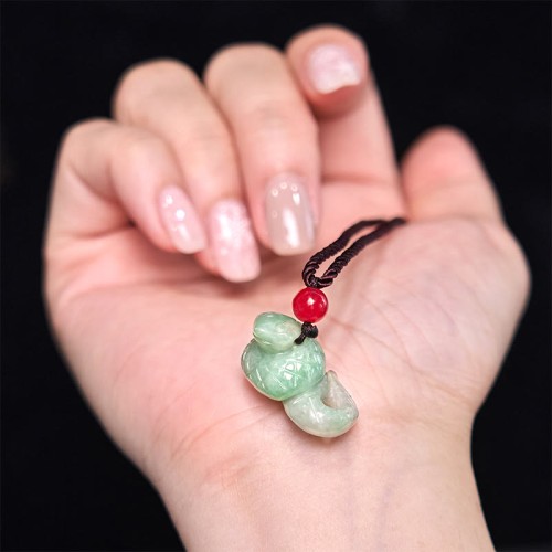 Zodiac Snake Natural Jade Luck Necklace Pendant Zodiac Snake Natural Jade Luck Necklace Pendant