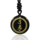 Swastika Vajra Protection Mantra Black Obsidian Pendant Swastika Vajra Protection Mantra Black Obsidian Pendant