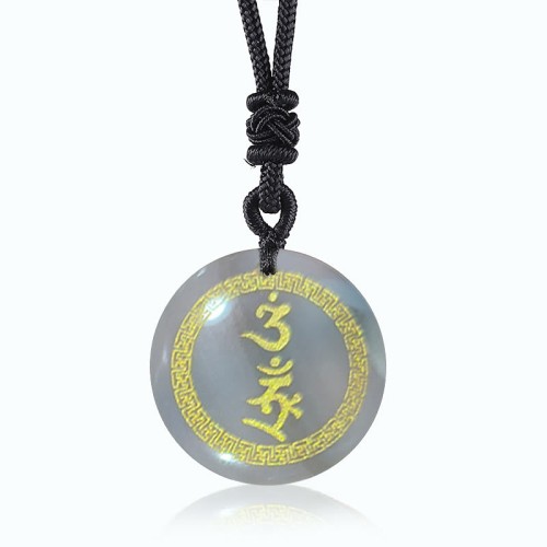 Swastika Vajra Protection Mantra Black Obsidian Pendant Swastika Vajra Protection Mantra Black Obsidian Pendant