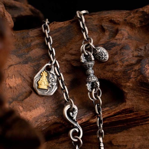925 Silver Tibetan White Zakiram Blessing Necklace 925 Silver Tibetan White Zakiram Blessing Necklace