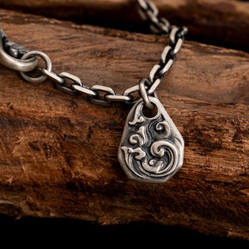 925 Silver Tibetan White Zakiram Blessing Necklace 925 Silver Tibetan White Zakiram Blessing Necklace