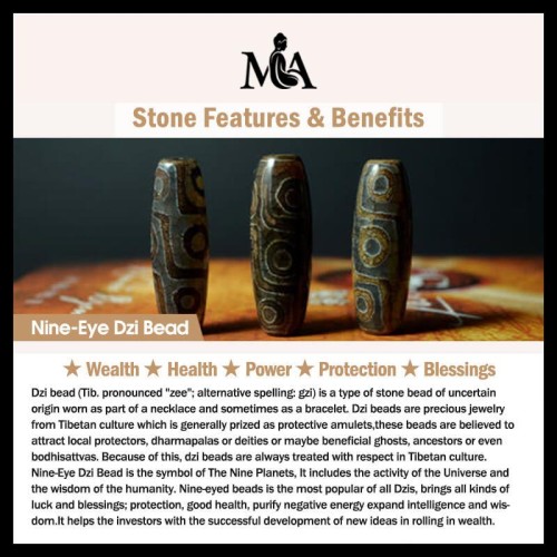 Tibetan Medicine Buddha Nine-Eye Dzi Bead Necklace Tibetan Medicine Buddha Nine-Eye Dzi Bead Necklace