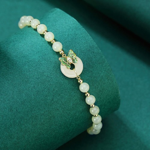 925 Silver Hetian Jade Butterfly Zircon Luck Necklace 925 Silver Hetian Jade Butterfly Zircon Luck Necklace