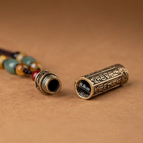 Tibetan Om Mani Padme Hum Agate Sutra Protection Necklace Tibetan Om Mani Padme Hum Agate Sutra Protection Necklace