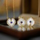 925 Silver Love Heart Tridacna Red Agate Necklace Set