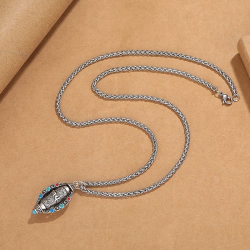 Tibetan Om Mani Padme Hum Rotatable Necklace Tibetan Om Mani Padme Hum Rotatable Necklace