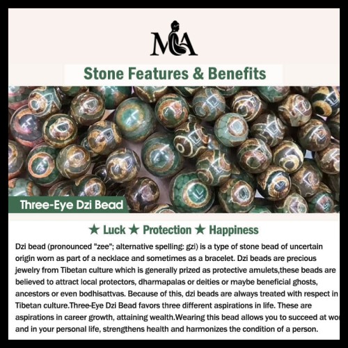 Tibetan Nine-Eye Dzi Bead Protection Necklace