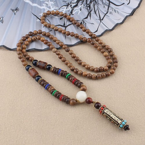 Tibetan Om Mani Padme Hum Dzi Bead Necklace Pendant Tibetan Om Mani Padme Hum Dzi Bead Necklace Pendant