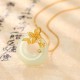Tibetan White Jade Calm Necklace Pendant