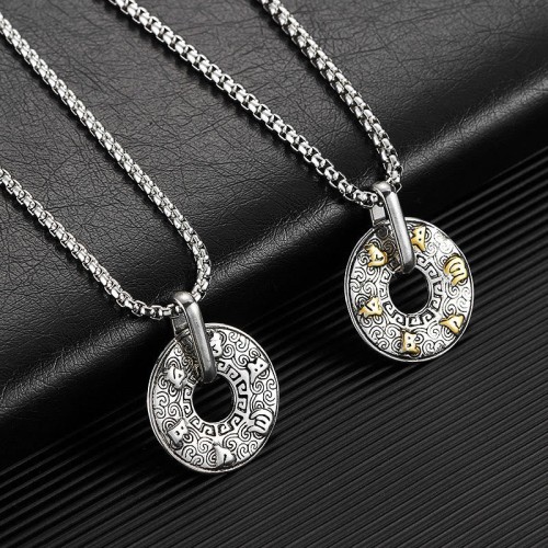Tibetan Om Mani Padme Hum Peace Buckle Creativity Necklace