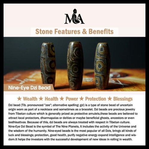 Tibetan Nine-eye Dzi Bead Protection Necklace