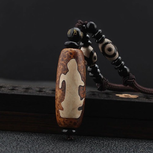 Tibet Om Mani Padme Hum Dzi Bead Wealth Necklace Tibet Om Mani Padme Hum Dzi Bead Wealth Necklace