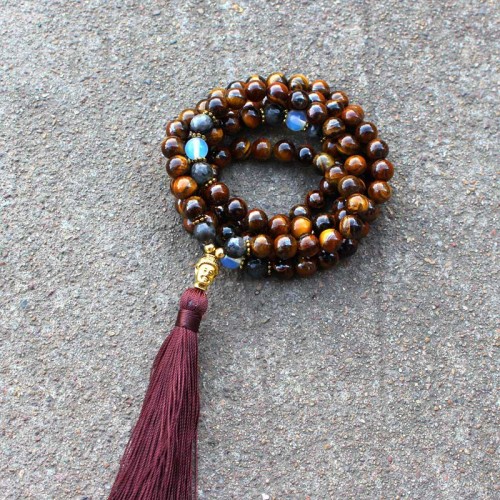 Tibetan Tiger Eye Buddha Power Necklace Pendant