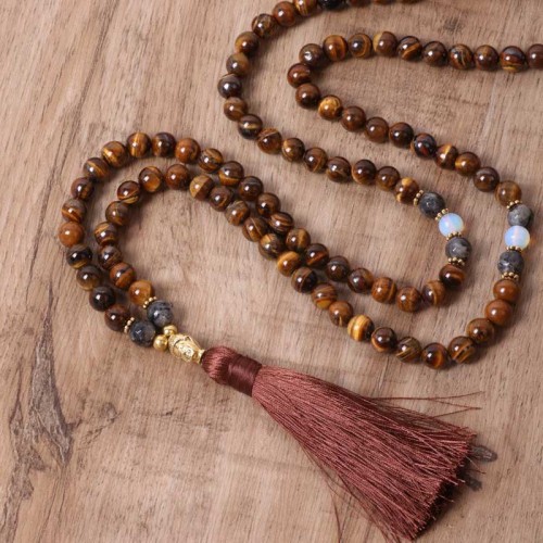 Tibetan Tiger Eye Buddha Power Necklace Pendant