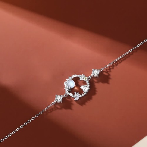 925 Silver Year of the Rabbit Moonstone Necklace