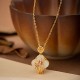 925 Silver Hetian Jade Orchid Clover Luck Necklace Set 925 Silver Hetian Jade Orchid Clover Luck Necklace Set