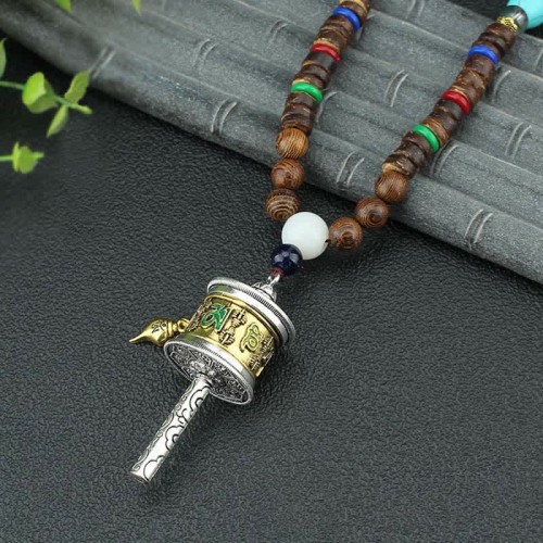 Tibetan Om Mani Padme Hum Prayer Wheel Necklace Tibetan Om Mani Padme Hum Prayer Wheel Necklace