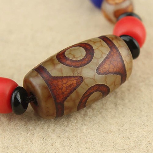Tibetan Nine-Eye Dzi Bead Protection Necklace