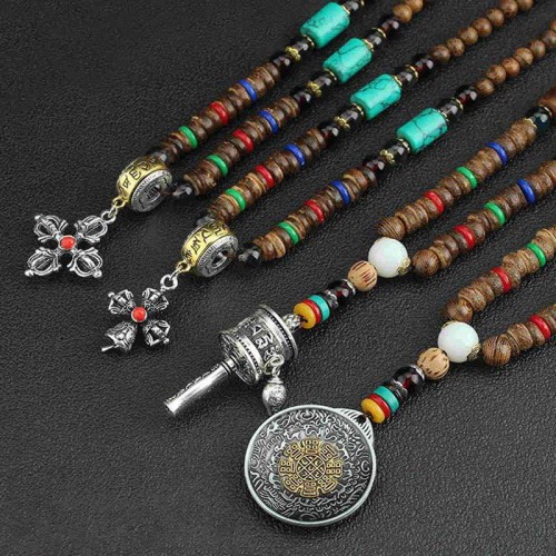 Tibetan Om Mani Padme Hum Prayer Wheel Necklace Tibetan Om Mani Padme Hum Prayer Wheel Necklace