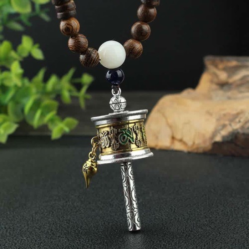 Tibetan Om Mani Padme Hum Prayer Wheel Necklace Tibetan Om Mani Padme Hum Prayer Wheel Necklace